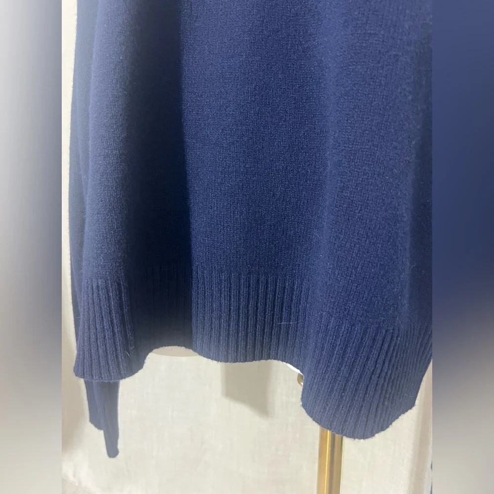 J. Crew 100% Lambs Wool‎ Crew Neck Sweater  Dark Blue Size XL